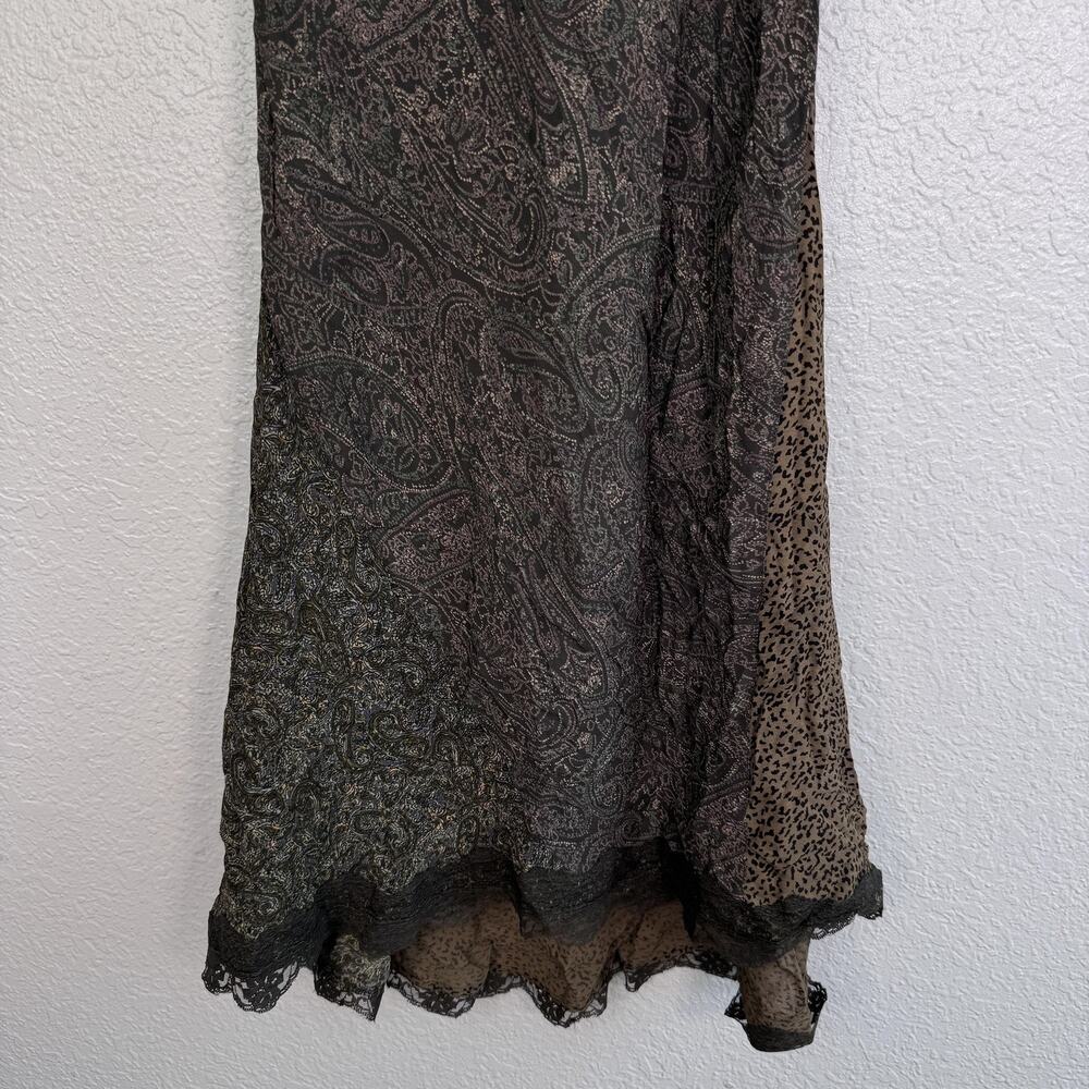 Angie Y2K Dress Womens Medium Paisley Animal Print Slip Midi Boho Chiffon Party - Picture 5 of 11